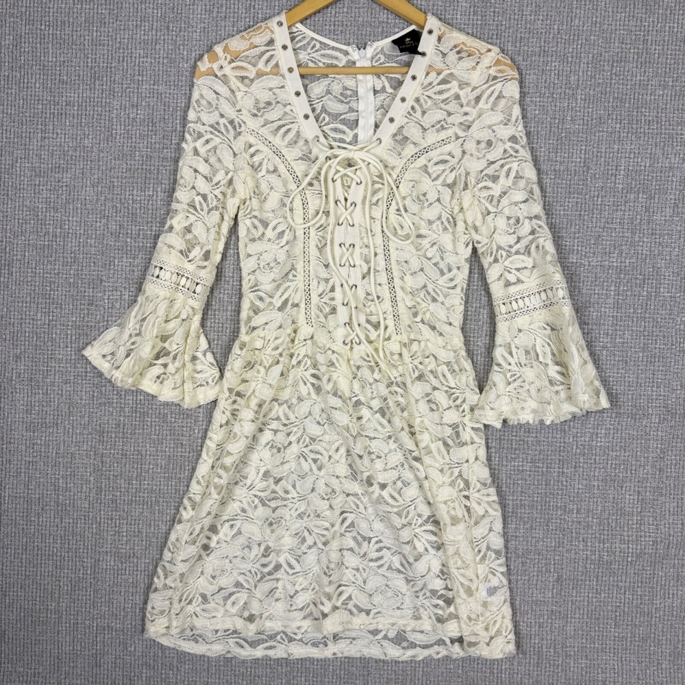 Disney Princess Aurora Lace Bell Lace Mini Dress White XS Fairy Whimisgoth Ren